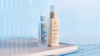 The Kostume Essentials: Purifier and K.Fiber shampoos, mask, conditioner and leave-in spray from Kostume Rio de Janeiro