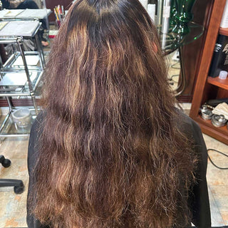 Dry hair before Kostume Purifier Micelar liquid mask treatment
